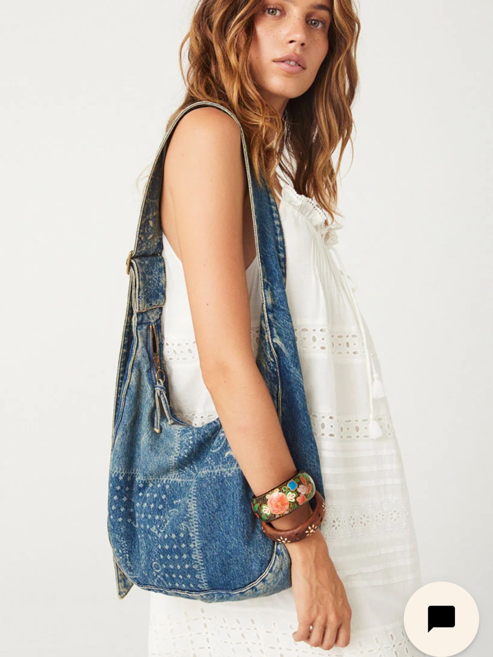 Spell Road Trip Denim Bandana Hobo Bag - Picture 2 of 9
